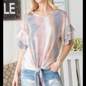 Ruffled tie dye top